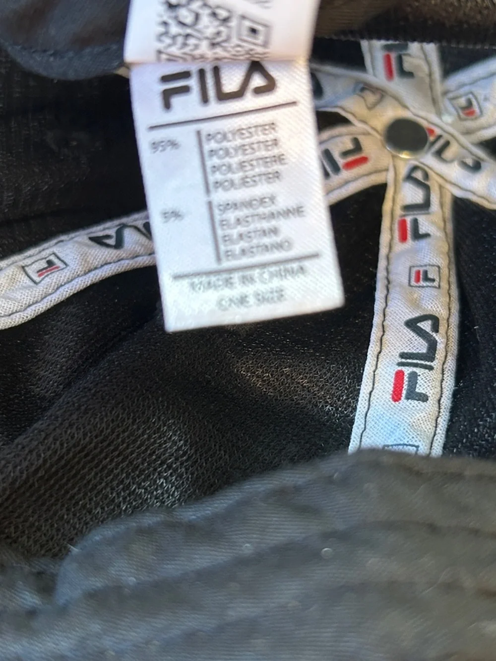 FILA Black Velvet Unisex Baseball Hat Tag photo
